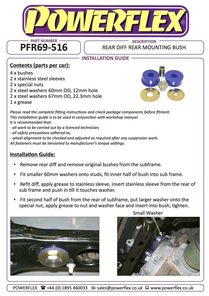 For Subaru Forester SH 05/08 on PowerFlex Rear Diff Rear Mounting Bush