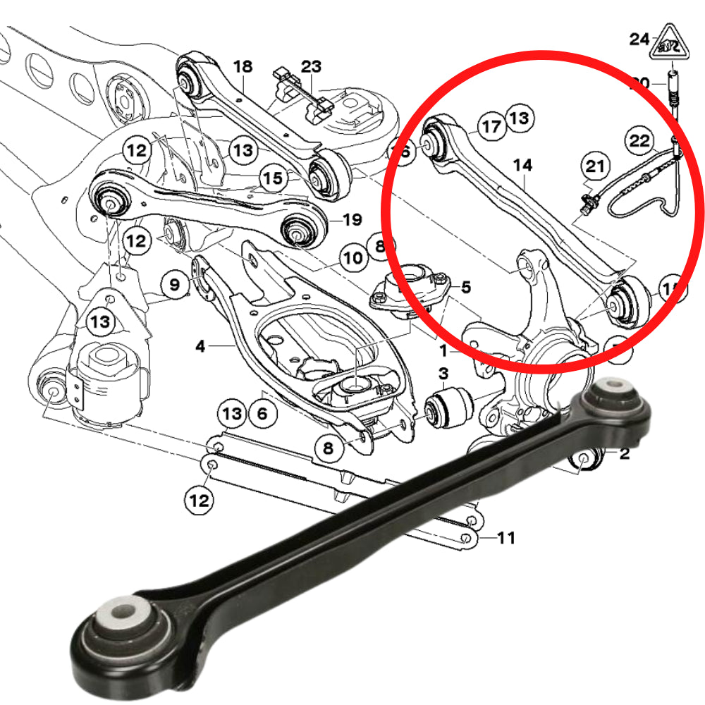 BMW 3 Series E90 2004-2011 Lower Left or Right Rear Wishbone Suspension Arm