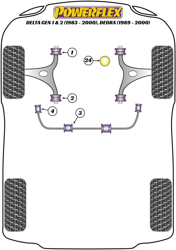 Lancia Dedra 1989-2000 PowerFlex Front Anti Roll Bar To Chassis Bush 22mm