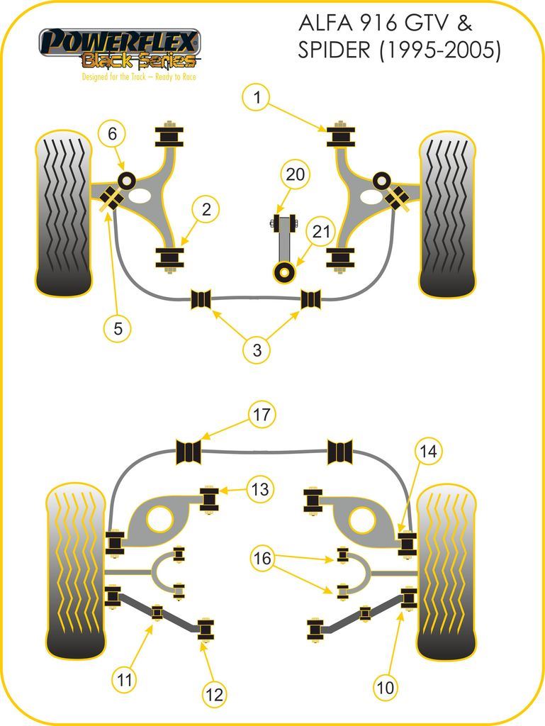 For Alfa GTV & Spider 1995-2005 PowerFlex PowerAlign Camber Bolt Kit