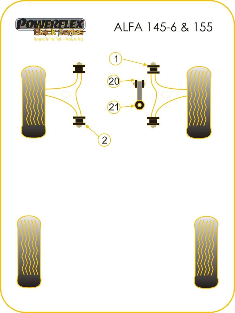 For Alfa 146 1992-2000 PowerFlex PowerAlign Camber Bolt Kit