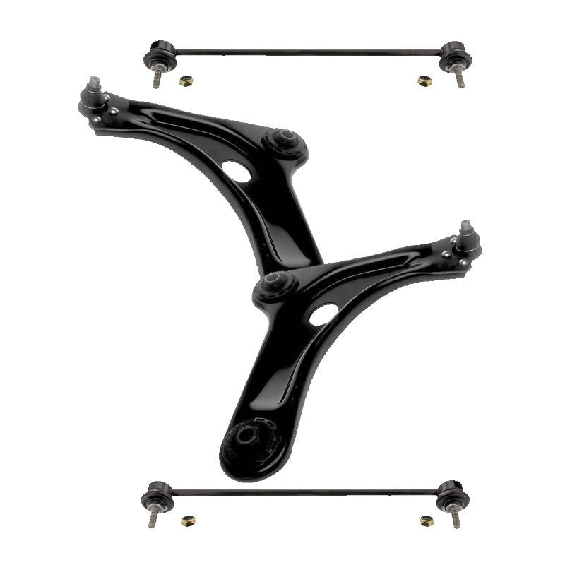 For Citroen C3 2002-2010 Front Lower Wishbones Arms and Drop Links Pair