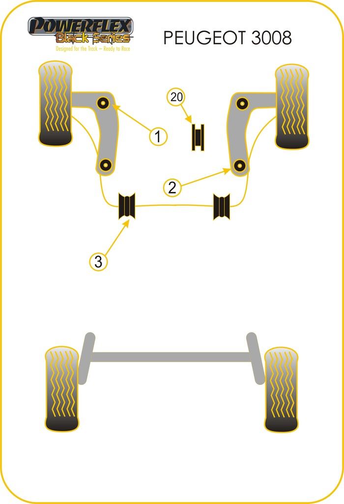 For Peugeot 3008 2008-on PowerFlex Front Anti Roll Bar Bush