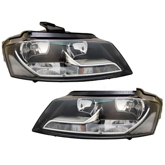 Audi A3 MK3 2008-2012 Headlights Headlamps 1 Pair O/S & N/S