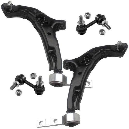 For Nissan Primera P12 2002-2008 Front Lower Wishbones Arms and Drop Links Pair