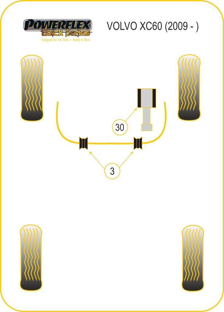 For Volvo XC60 2009 onwards PowerFlex Black Series Torque Rod Insert
