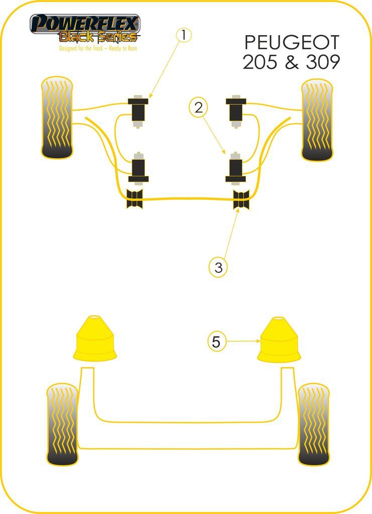 For Peugeot 309 Gti PowerFlex Black Series Anti Roll Bar Bush