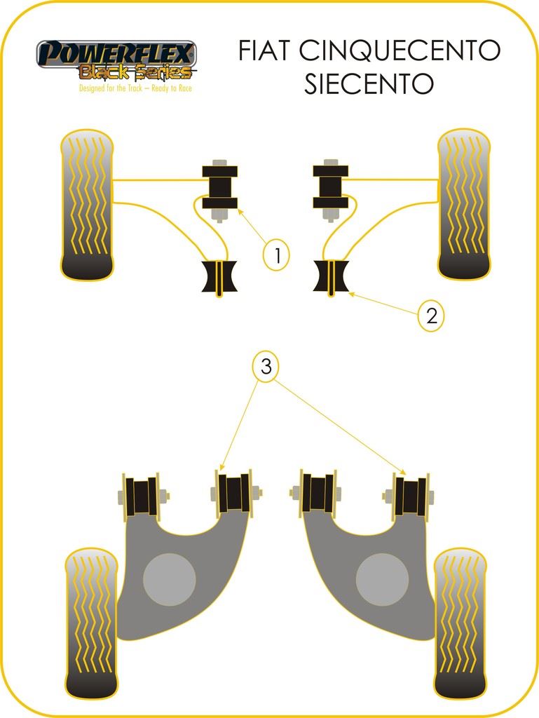 For Fiat Cinquecento 1991-1998 PowerFlex PowerAlign Camber Bolt Kit