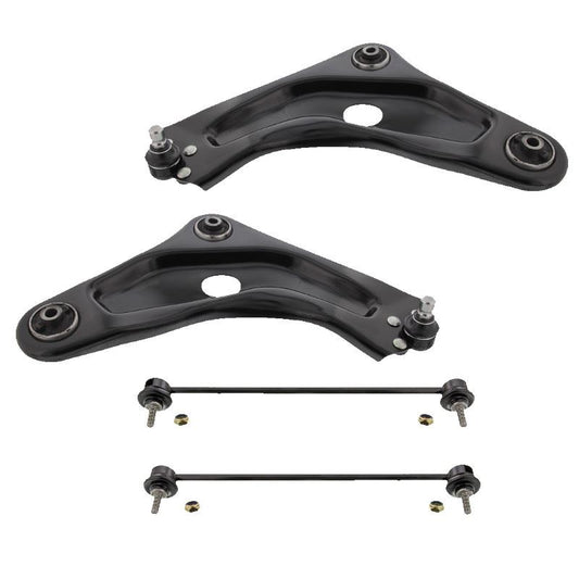 For Peugeot 208 2012-2016 Front Lower Wishbones Arms and Drop Links Pair