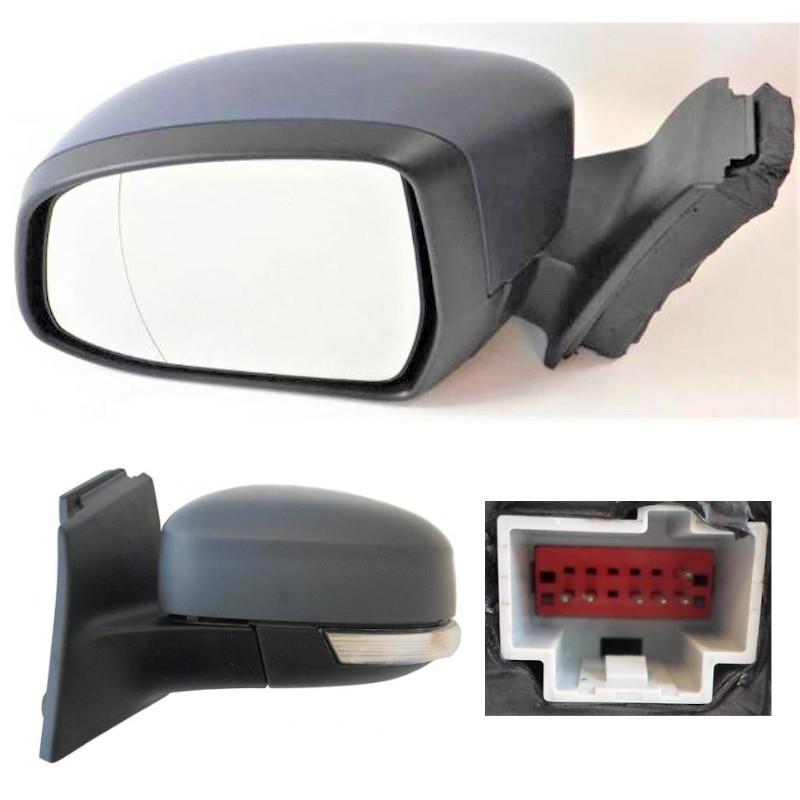 Ford Focus MK3 Door Wing Mirror Electric 2011-2017 Primed Cover Passengers Side