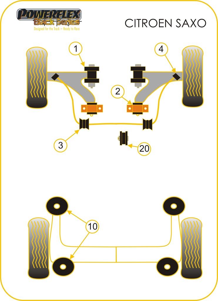 For Citroen Saxo 1996-2003 PowerFlex Exhaust Mounts