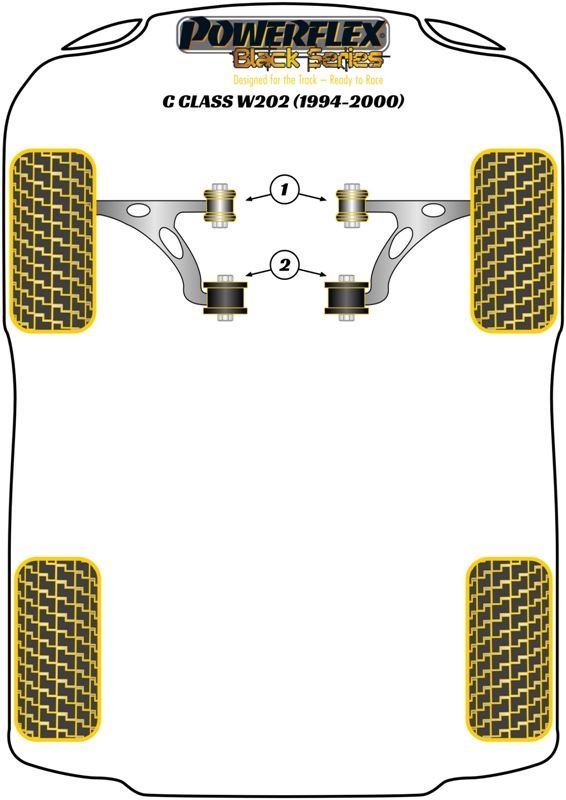 For Mercedes C-Class W202 (1994-2000) PowerFlex Black Front Track Arm Front Bush