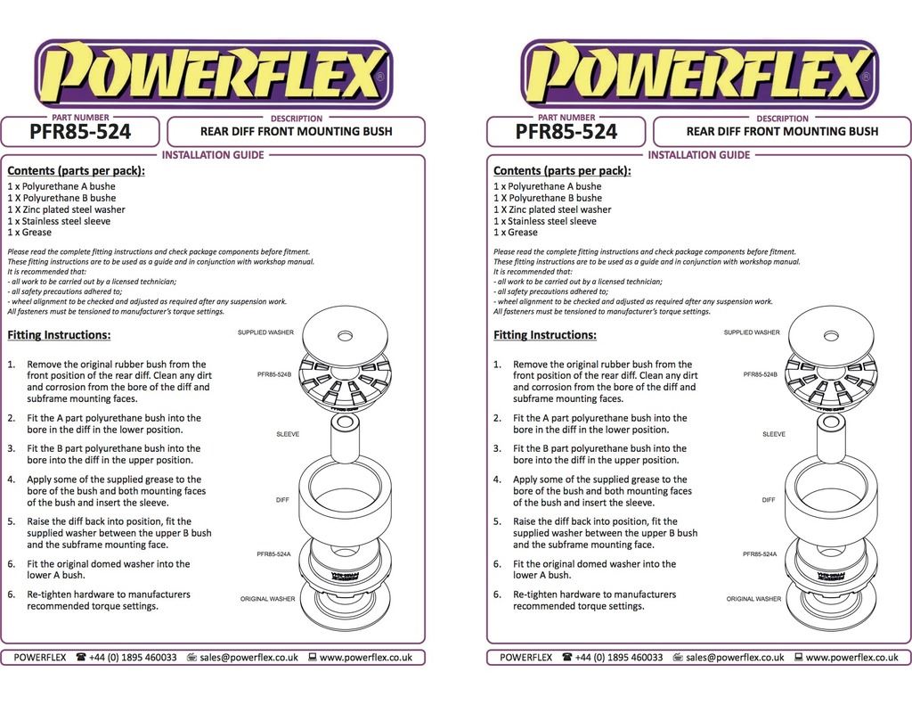 Audi A3/S3 MK3 2013- Multi Link PowerFlex Black Rear Diff Front Mounting Bush